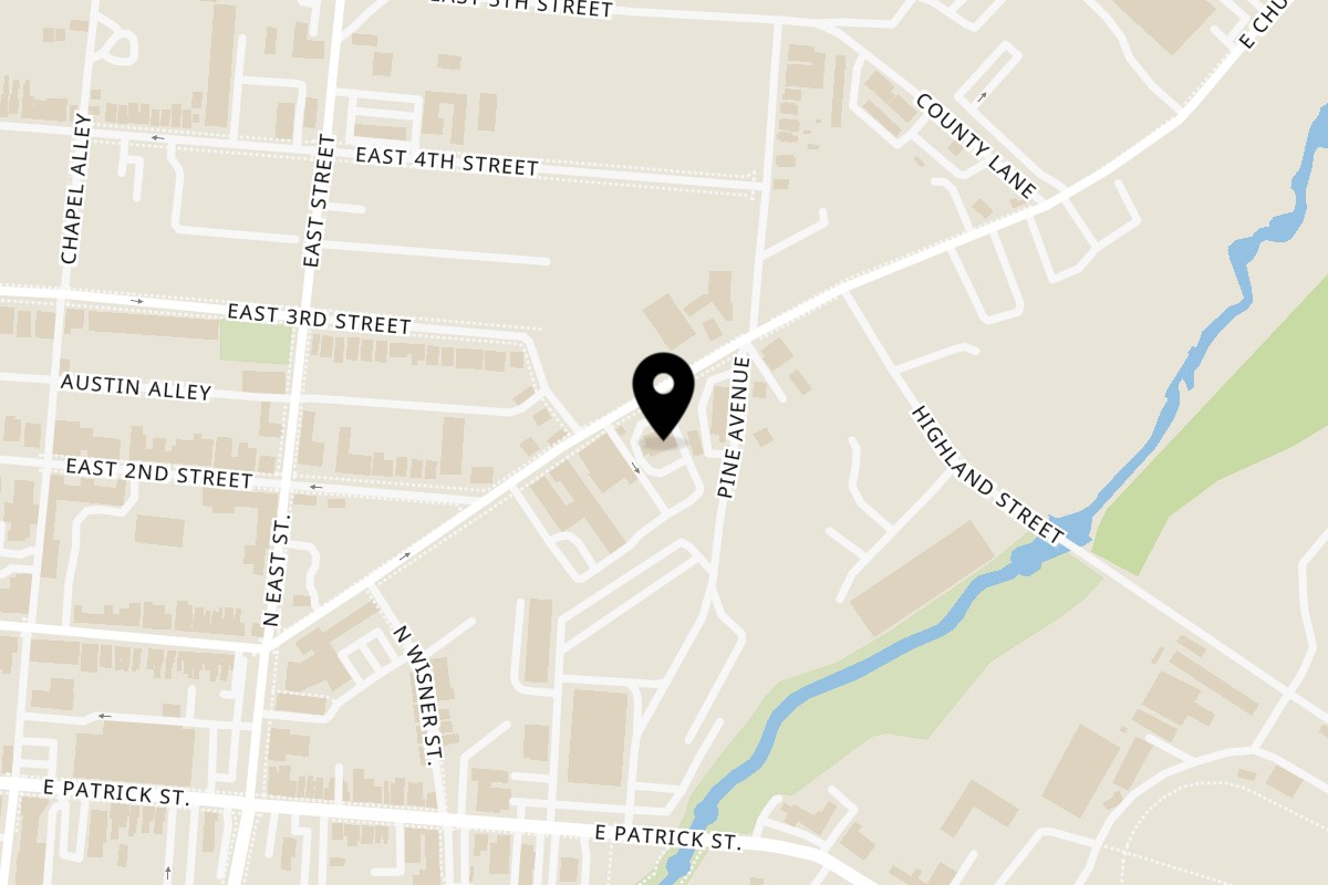Map showing the location of Ragin Reef Frederick Frederick on 506 E Church St in Frederick